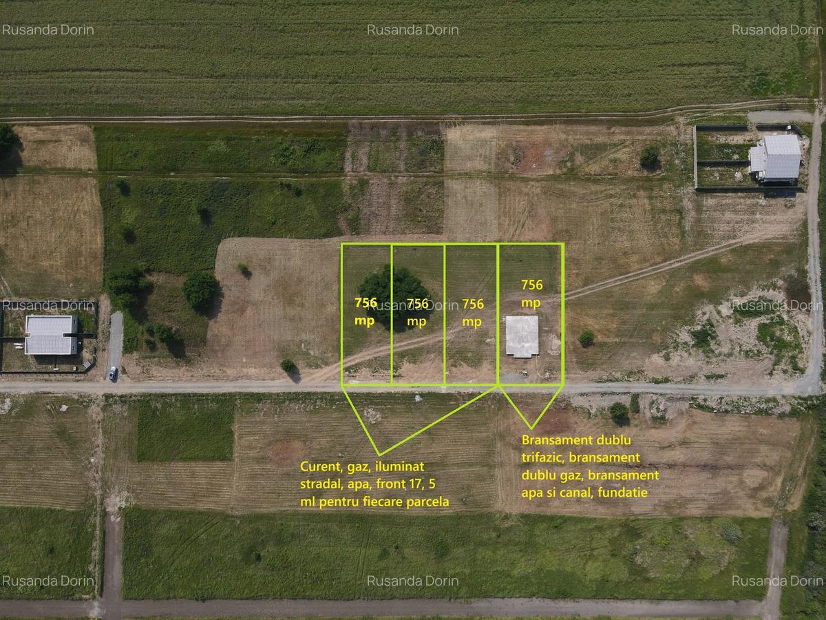 4 Terenuri de vânzare | Moșnița Nouă | 756 mp | Utilități complete | 60480 Euro - 1