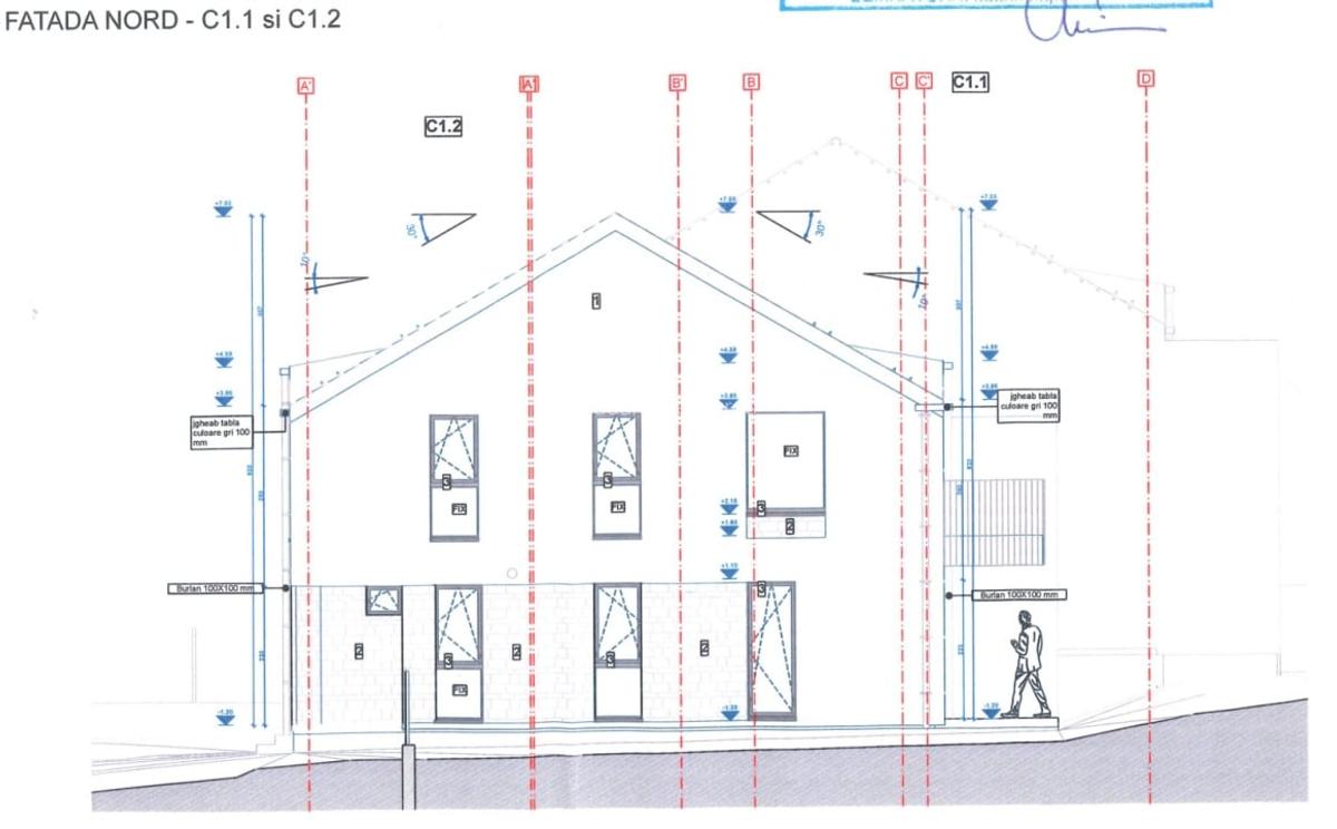 Proiect autorizat 4 duplexuri (8 unitati) - teren intravilan 2700 mp Chinteni - 1