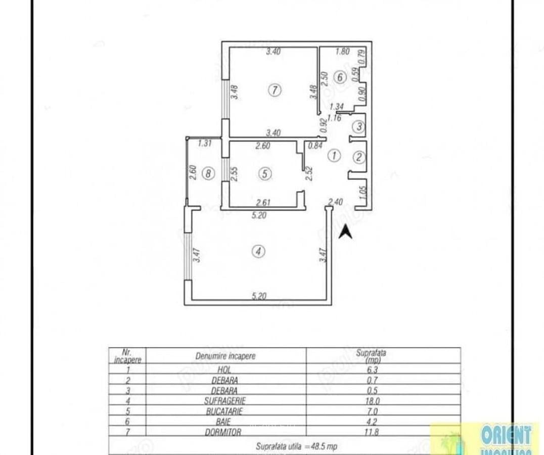 Inel 1, Soveja, decomandat, 2 camere, etaj 2, gaze, vanzari Constanta, - 1