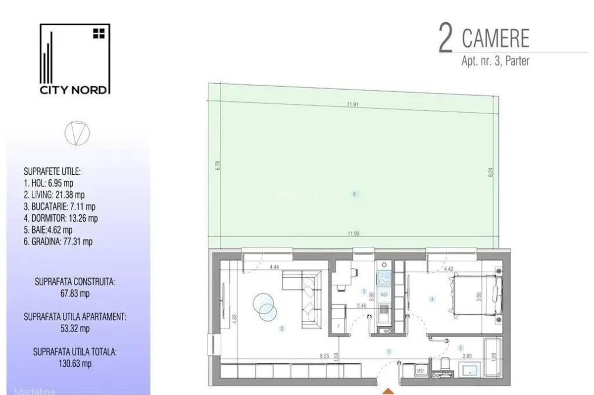 2 camere cu gradina proprie-130 mp totali, in noul pro... - 1