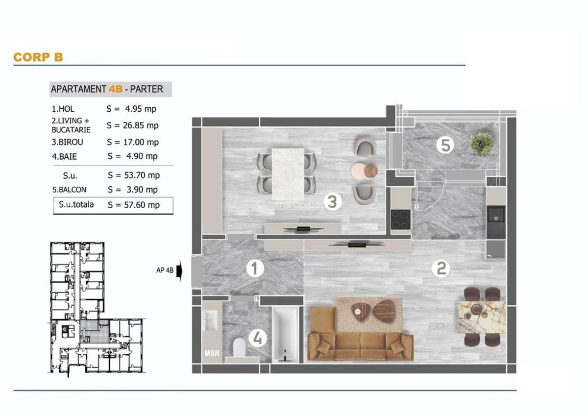 Brancoveanu Postalionului 2 camere bloc nou - 6