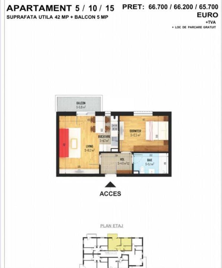 Apartament 2 camere, Bragadiru,str.Diamantului - 12