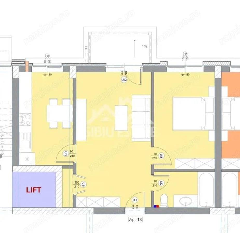 Apartament nou etaj 1, cu 2 camere de inchiriat in ?elimbar - 9