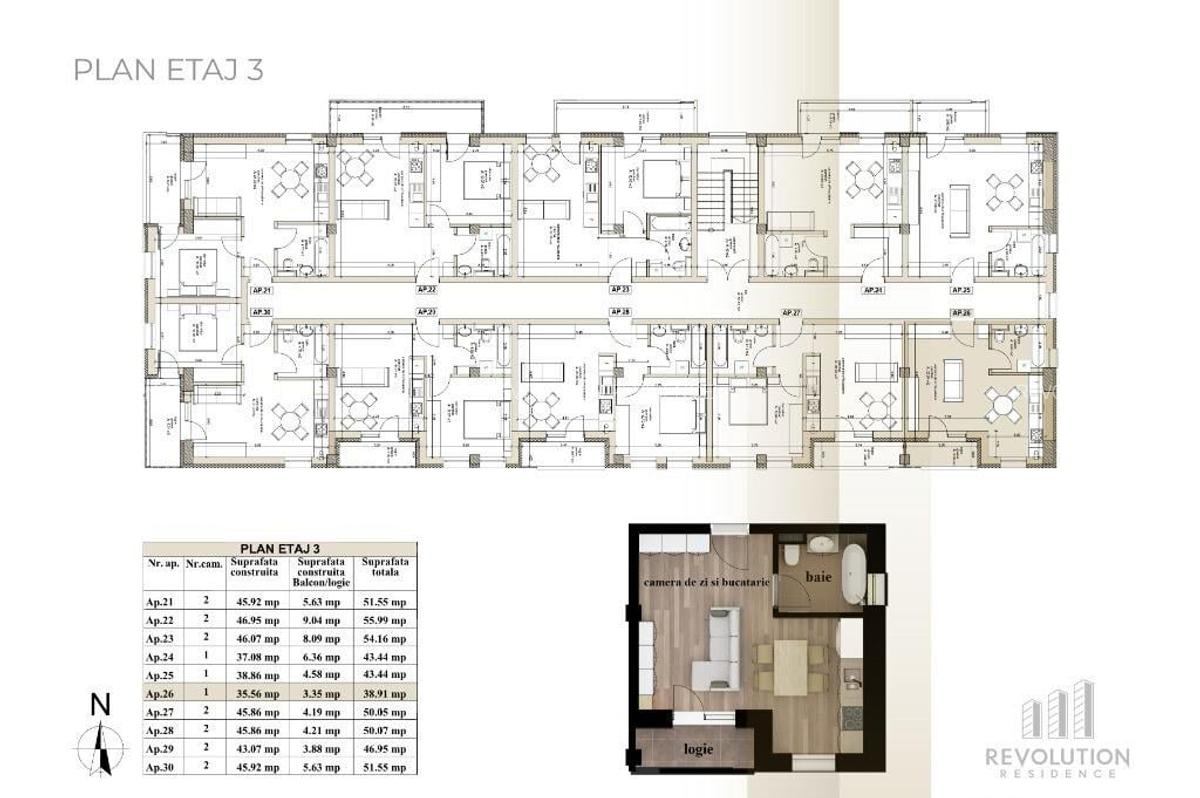 NEW! COMISION 0% - Apartamente 1-2 camere - Oltului 13A, Baia Mare - 8 NEW! COMISION 0% - Apartamente 1-2 camere - Oltului 13A, Baia Mare - 8