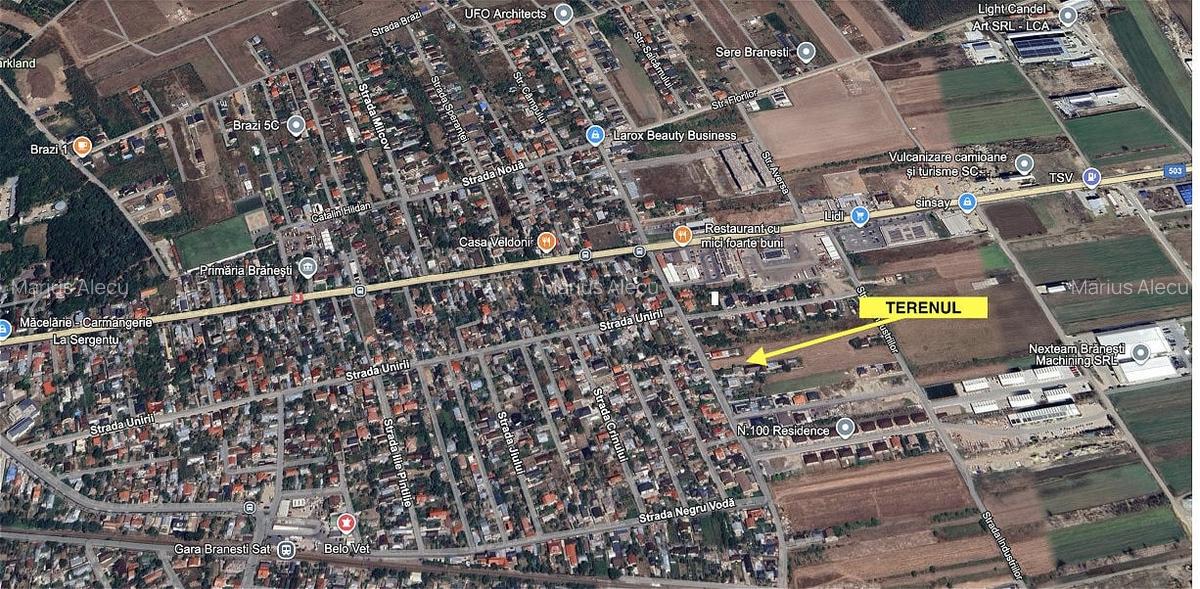 Teren vanzare-Branesti Ultracentral-Utilitati-Deschidere la sosea-Intravilan - 1