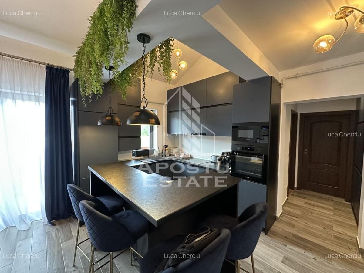 Penthouse mobilat de lux pe 2 nivele cu 3 camere si 2 bai in Giroc. - 2
