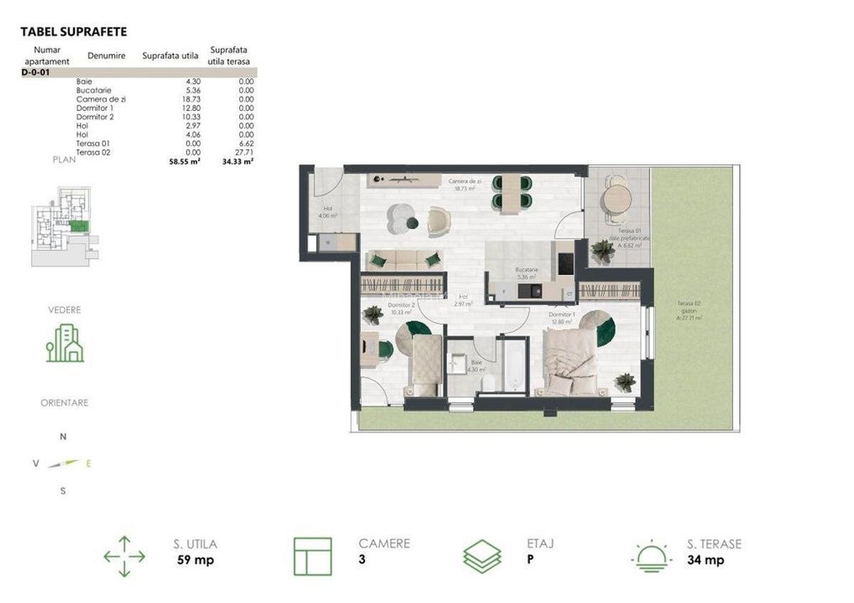 Apartament cu 3 camere decomandat în Lipovei - 17