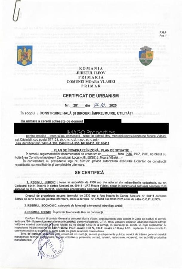 Teren cu dubla deschidere la 10 minute de Bucuresti, Moara Vlasiei - A3 - 1