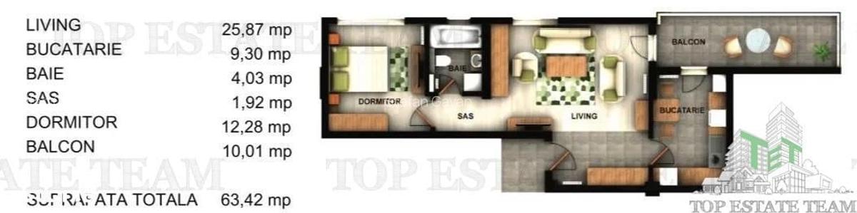 Apartament  2 camere bloc nou Valea Ialomitei Dr. Taberei (ultima unitate) - 3