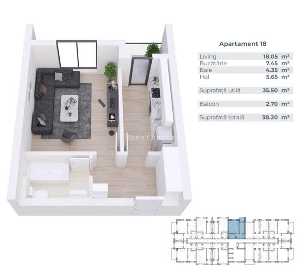 Garsoniera Sector 4 Bulevardul Metalurgiei 38.2Mp - 10
