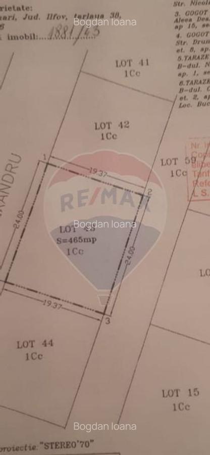 Teren 465mp Tunari / Strada 1 Decembrie - 2