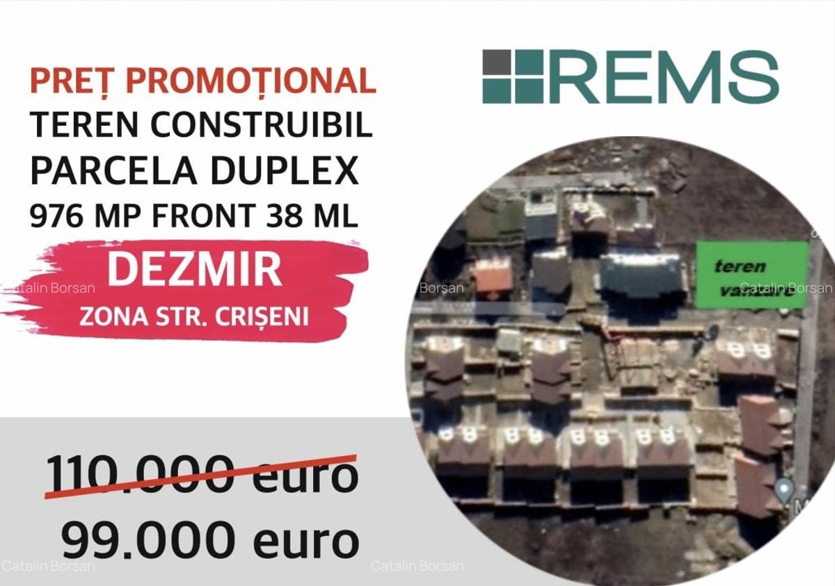 Teren Construcții intravilan de 976 mp, în Dezmir - 1