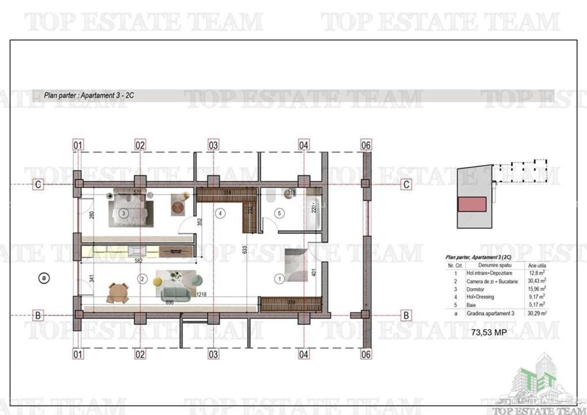 Apartament 2 camere + gradina zona metrou 1 Decembrie 1918 - 1