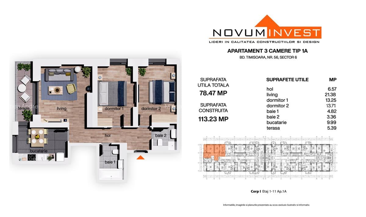 NOU - FAZA 3 - Apartamente 3 Camere Militari Timisoara 56 Jysk Penny Moinesti - 6