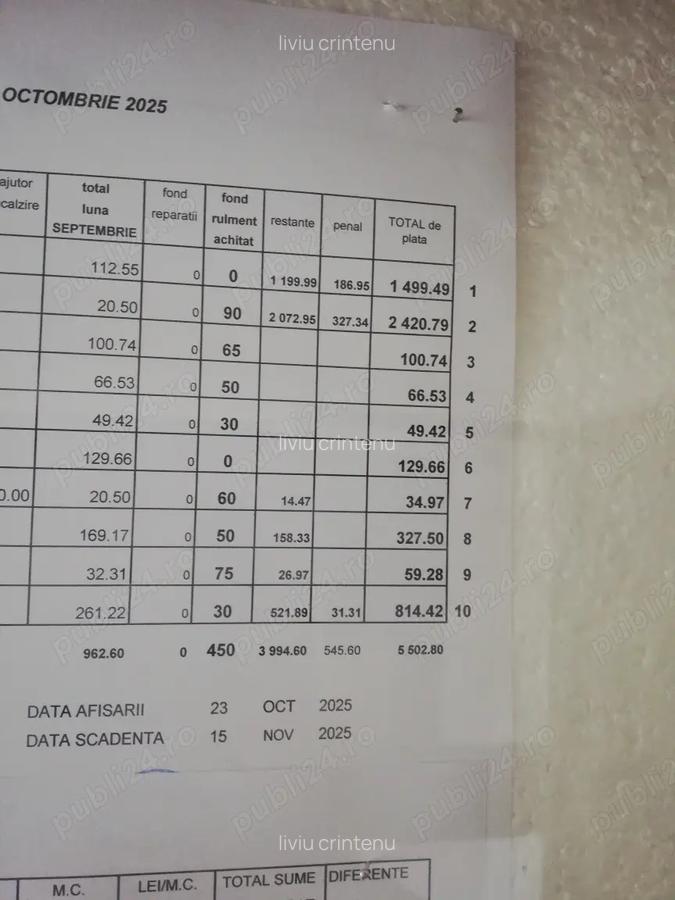 Apartament de vanzare decomandat 2camere (52m+8m 2 balcoane) - 1