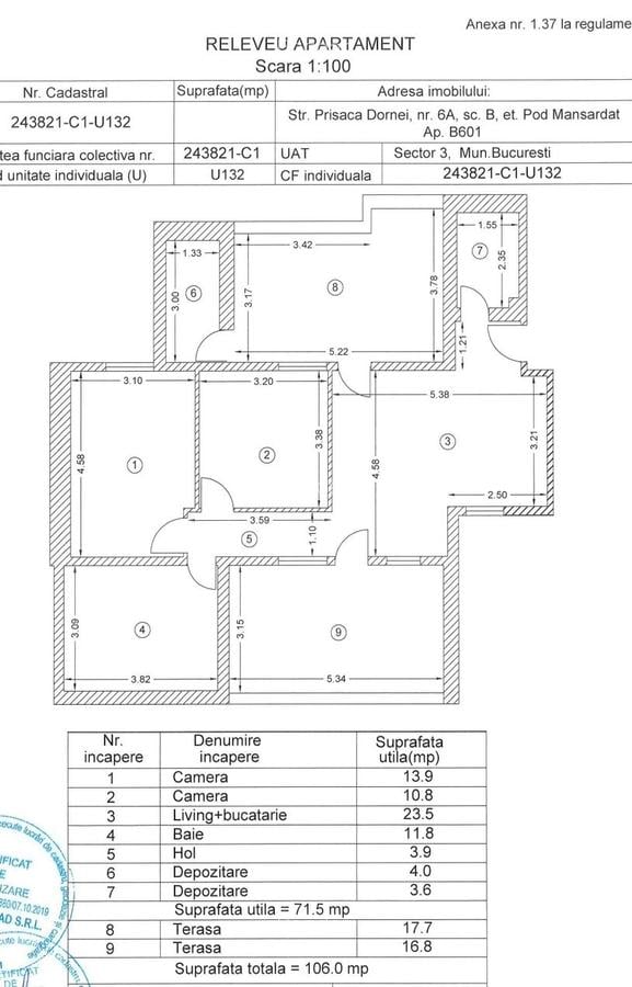 Apartament cu 3 camere nedecomandat în Titan - 19