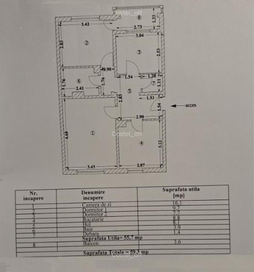 Ofer spre vanzare apartament 3 camere decomandate zona Inel II - 1