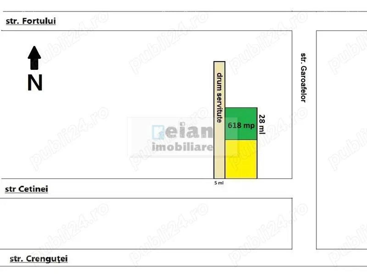 Domnesti - Str Cetinei, 718 Mp Intravilan, Deschidere 28, Utilitati - 3