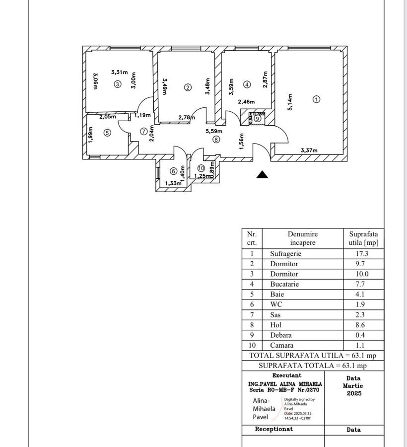Apartament 3camere, decomandat, zona Brancoveanu - 13