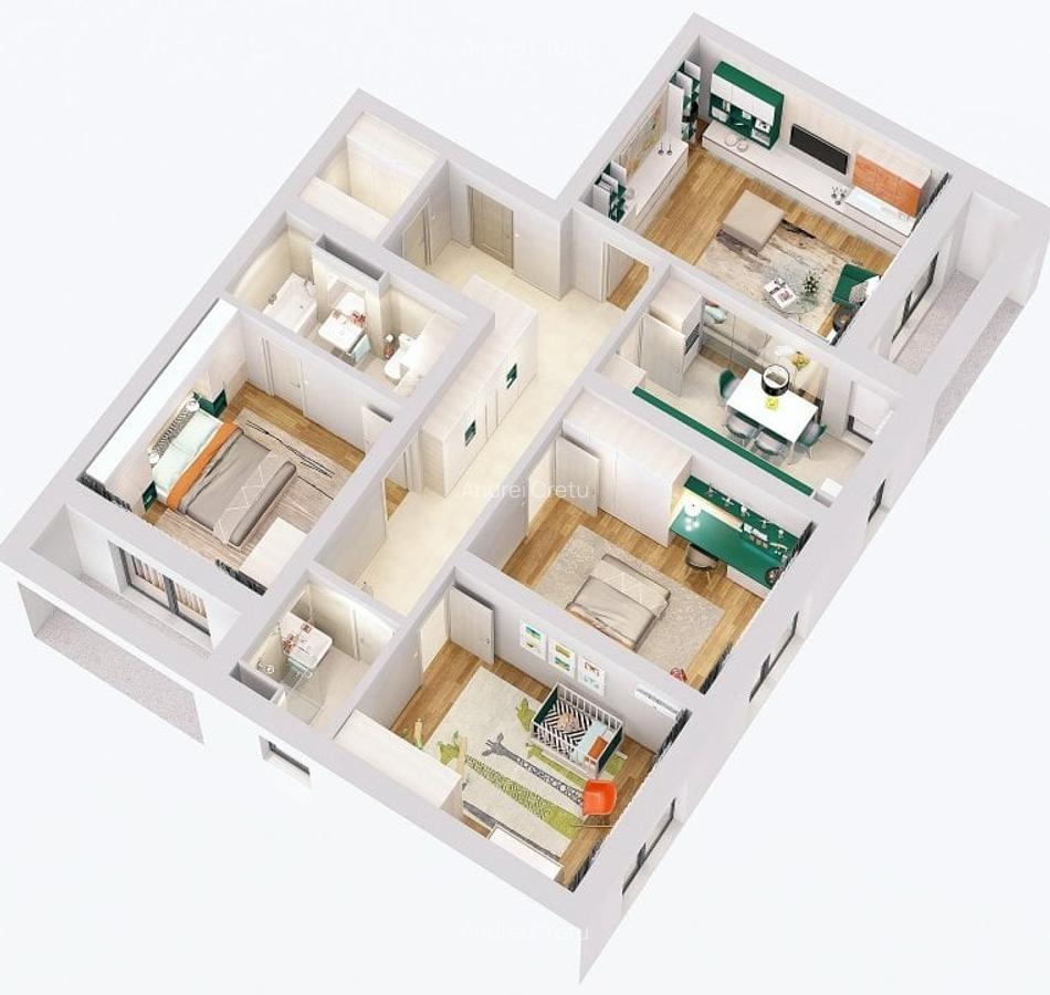 Apartament cu 4 camere decomandat în Lujerului - 3