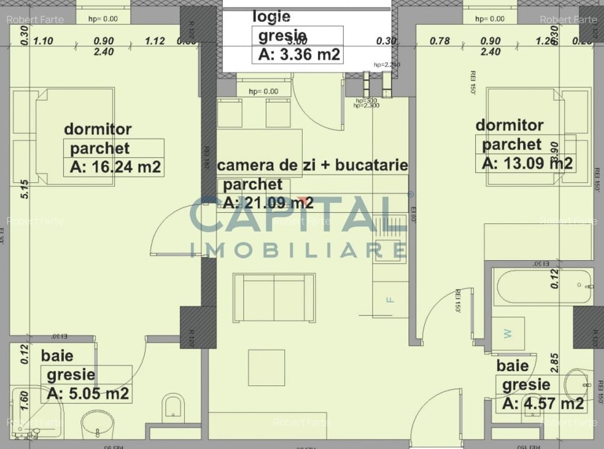 Apartament de vanzare, 3 camere, ansamblu rezidential modern, comision 0% - 2