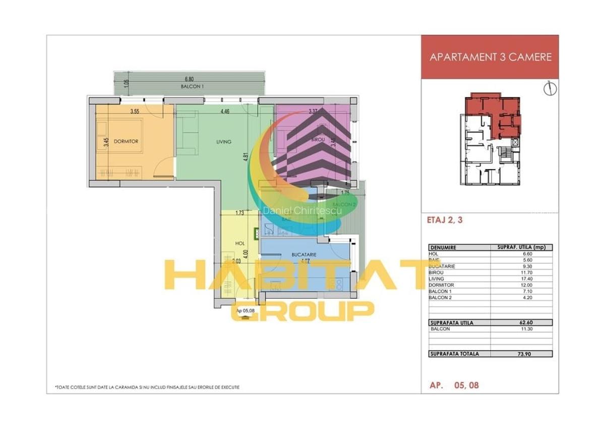 Apartament 3 Camere Bloc Nou 73.9 Mp Grand Arena - 2