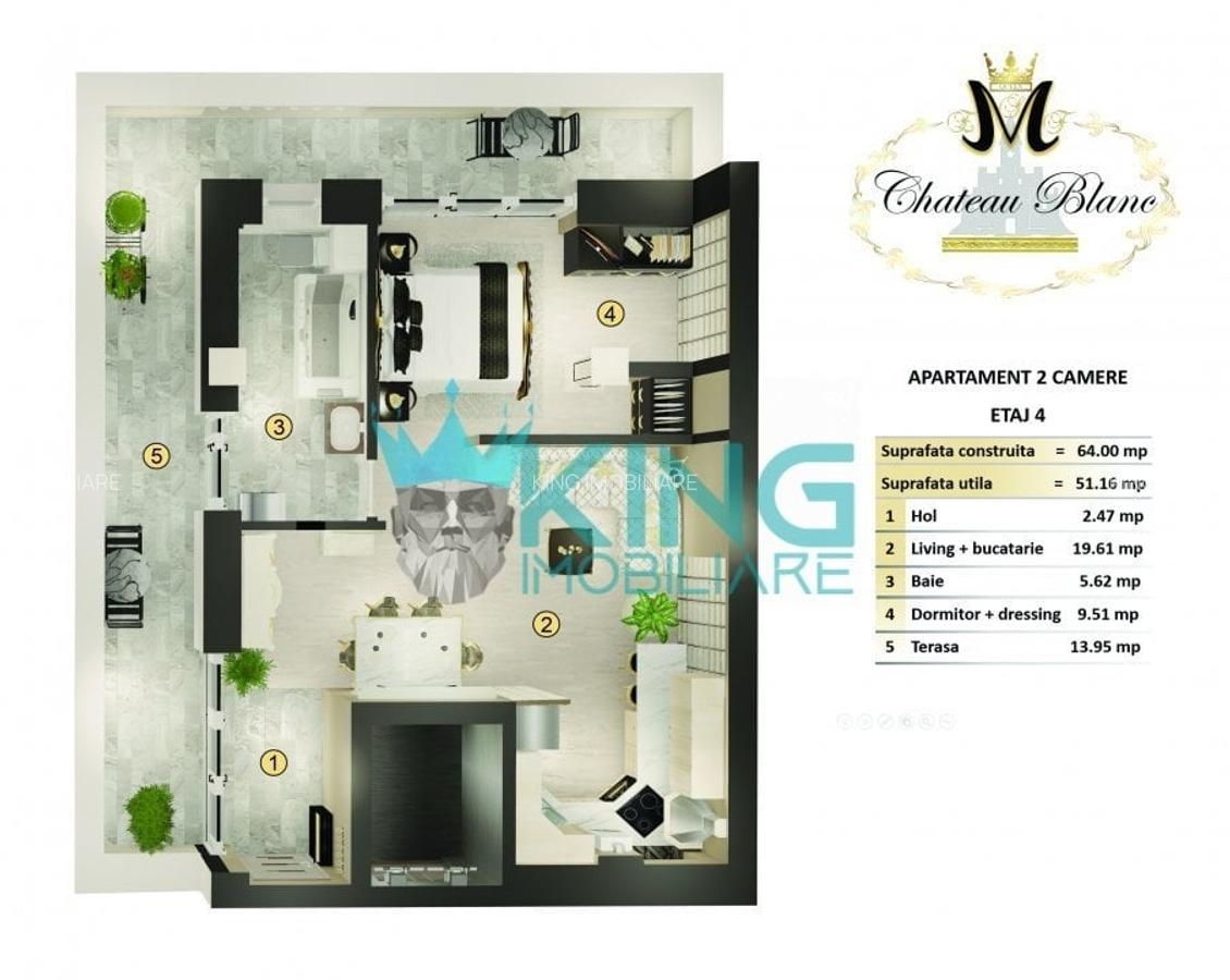 Apartament cu 2 camere decomandat în Sisești - 16