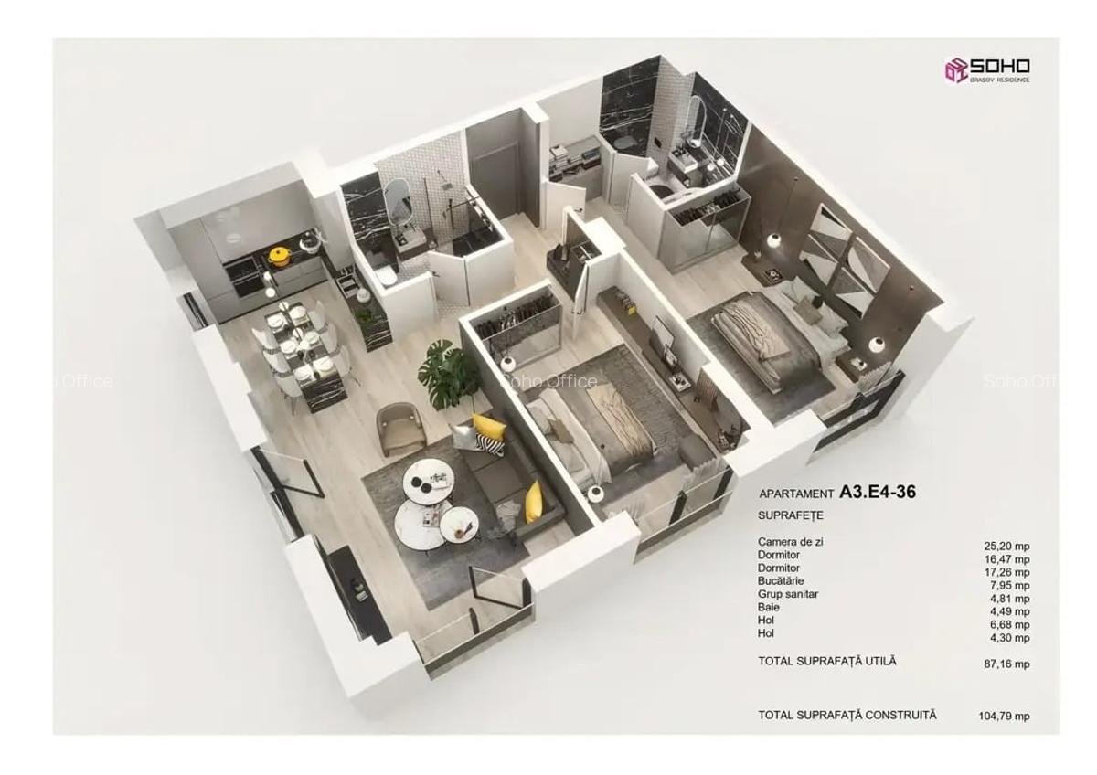 Apartament 3 camere, mare, avans 15% - 1