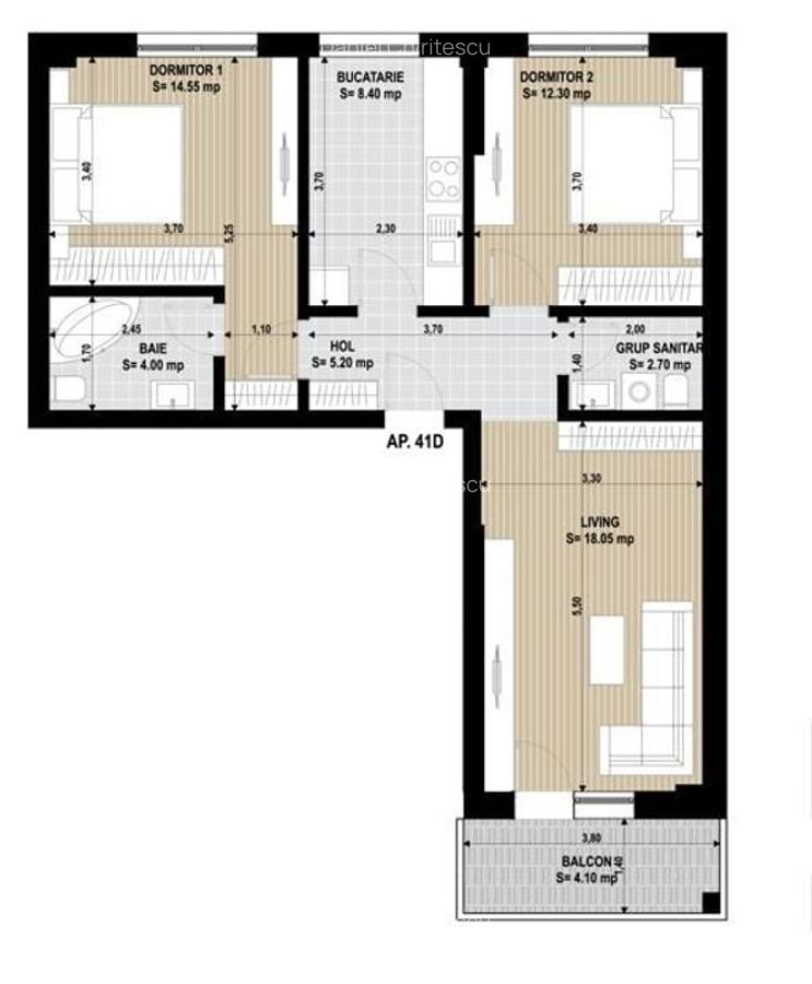 Apartament 3 Camere Sector 4 Grand Arena 70.4Mp Decomandat - 8