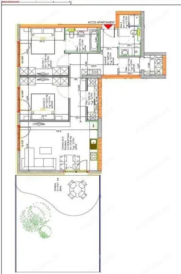Apartament finisat, cu gradina si parcare, comision 0, AFI Ared R34 - 1