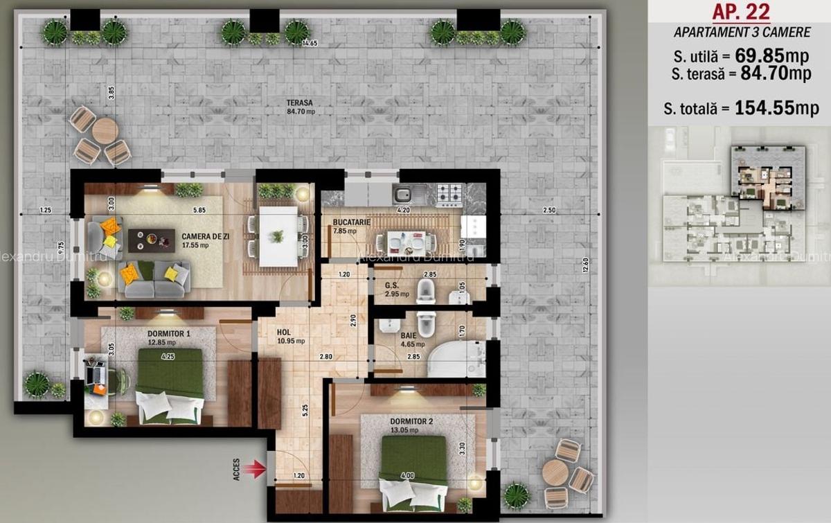 3 camere cu terasa in zona Nicolae Grigorescu decomandat - 10