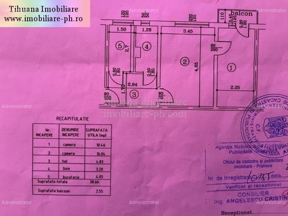 Apartament 2 camere de vanzare:Vest(Zarandului),etajul 2 - 1
