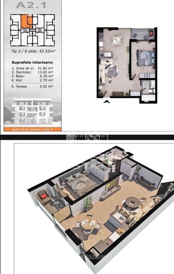 Apartament cu 2 camere semidecomandat în Torontalului - 11
