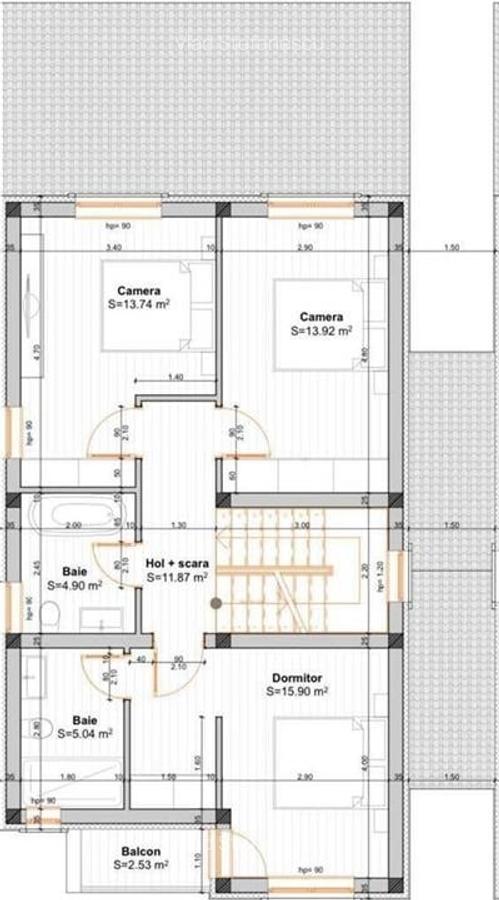 GIROC IQ - Duplex despartit -  5 Camere - 3 Bai - Teren generos - Finisaje premi - 2