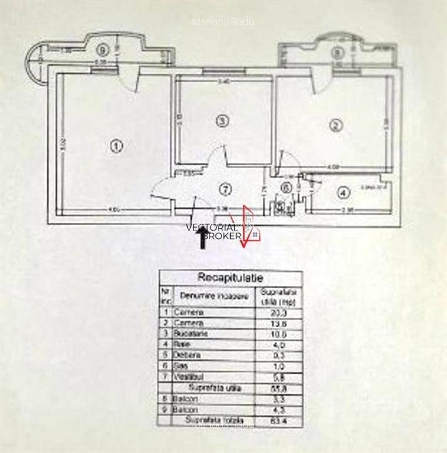2 camere, decomandate, 64mp, bl.1989, renovat, Basarabia -Costin Georgian Metrou - 2