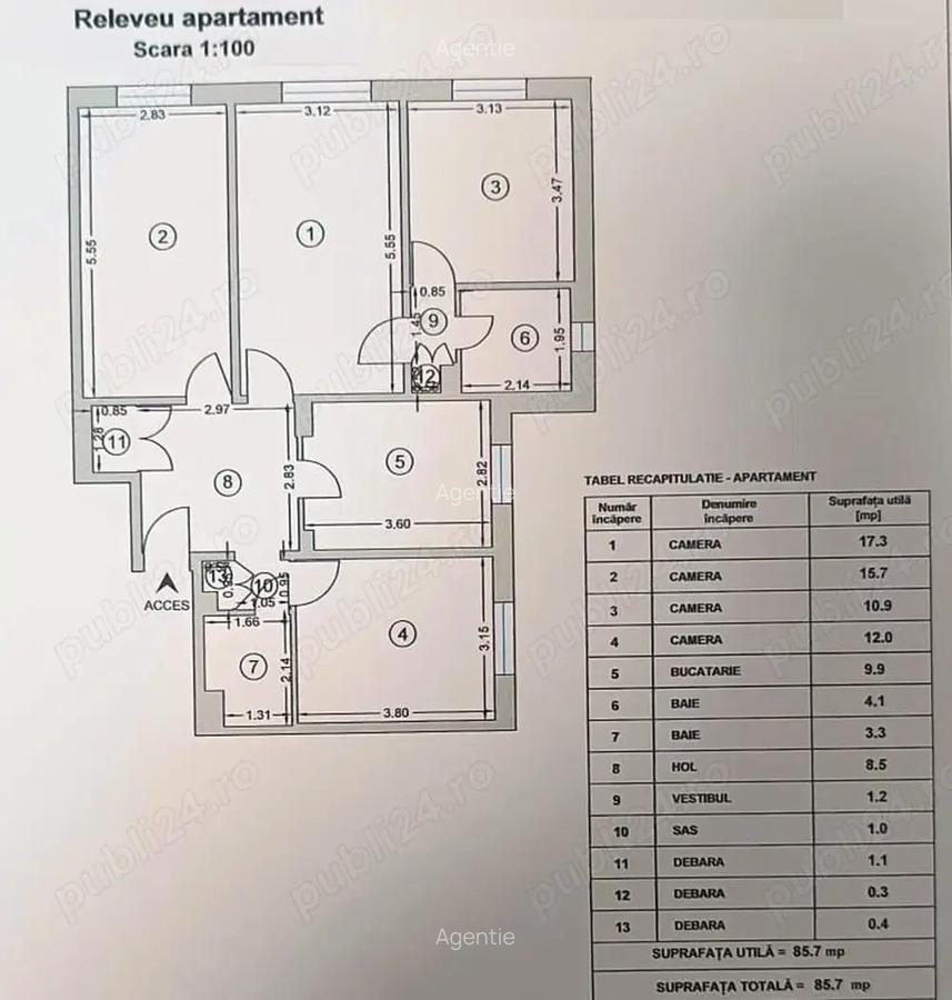 Vanzare apartament 4 camere - Teiul Doamnei - Stradal - vedere spate - 2
