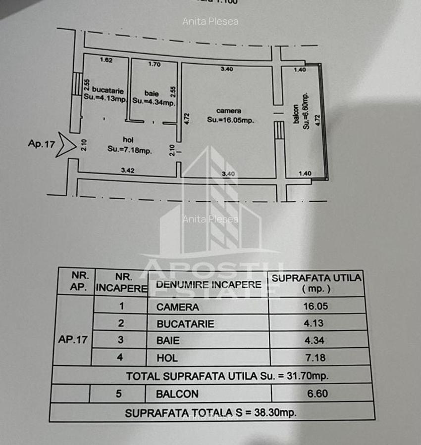 Apartament 1 camera,zona Lipovei - 7
