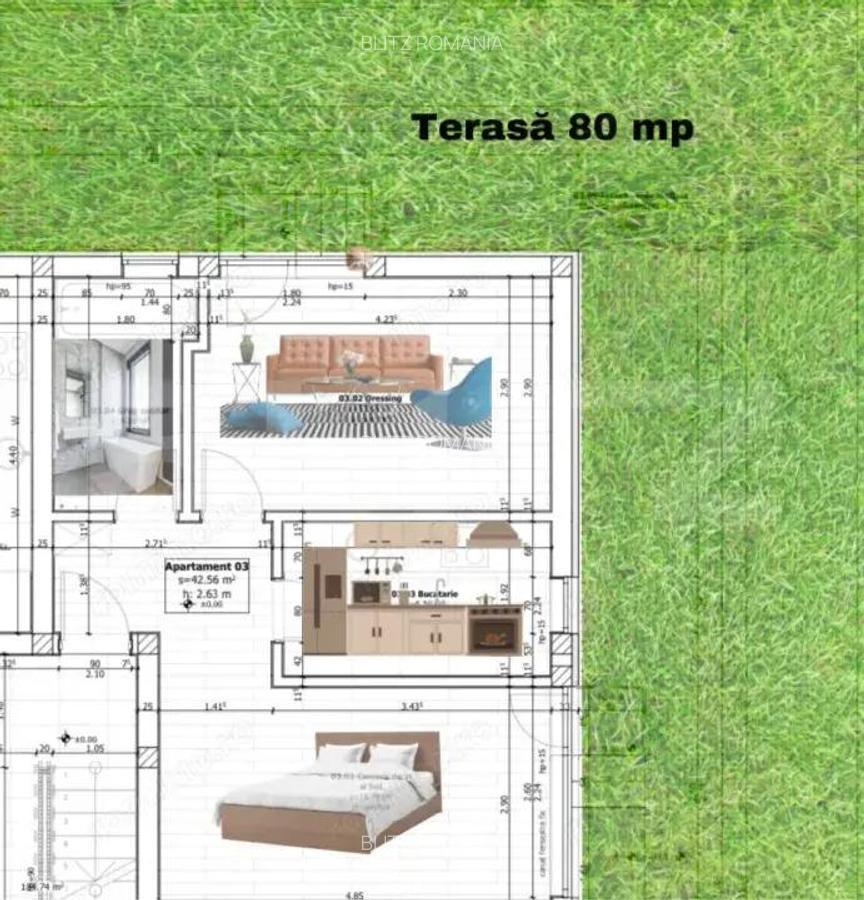 Apartament de vanzare, cu 2 camere + Gradina 80 mp, zona Ciarda Rosie - 1