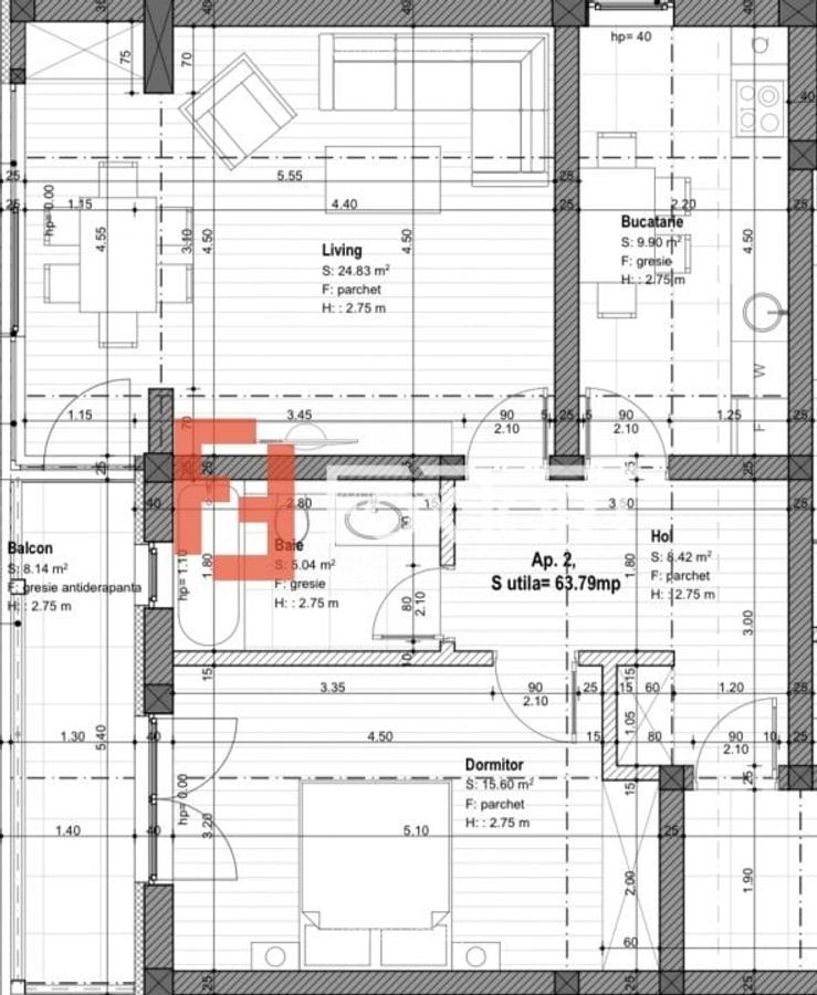 Apartament cu 2 camere decomandat în Giroc - 4