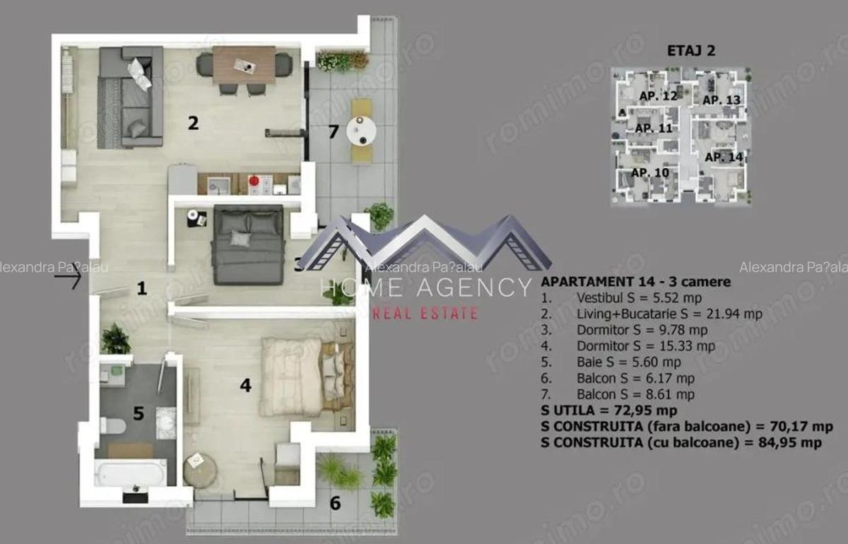 Apartament 3 camere Otopeni de inchiriat - zona Parc Unirii - 10