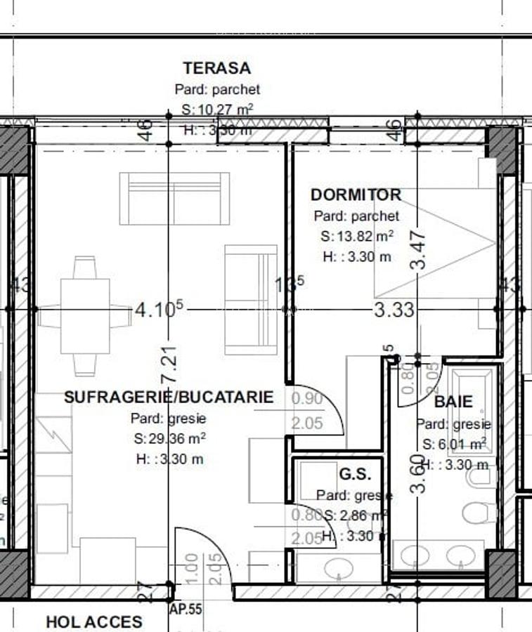 Apartament de vanzare, cu 2 camere, 62 mp, terasa 10 mp, zona centrala - 1