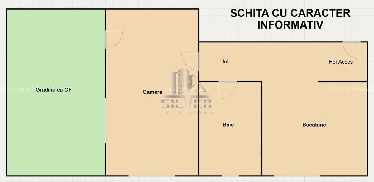 Apartament 1 camera cu gradina proprie CF, Manastur, str. Campului - 1