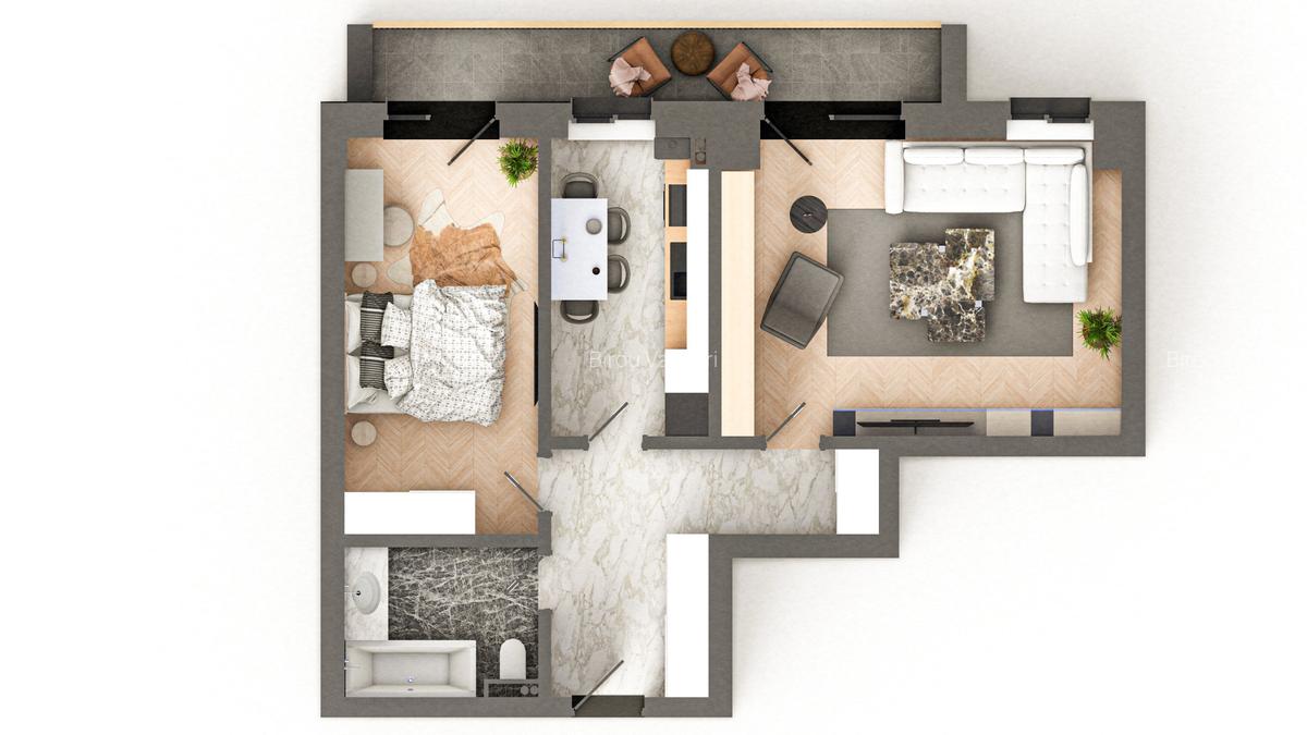 BRAUS CONFORT VIȘANI - Apartament Tip D – 2 Camere Decomandat - 2