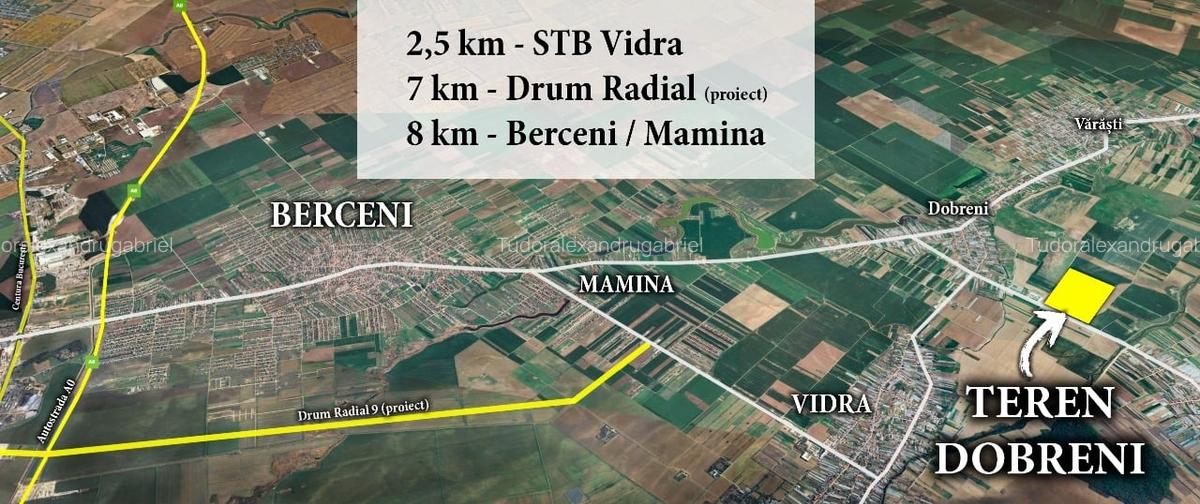 Teren intravilan 6860 mp Dobreni - Vidra - Berceni la 14 km de metrou - 3