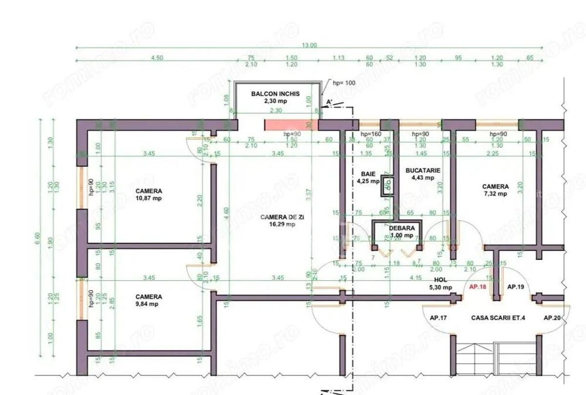 Apartament 4 camere,centrala proprie,zona Take Ionescu - 14