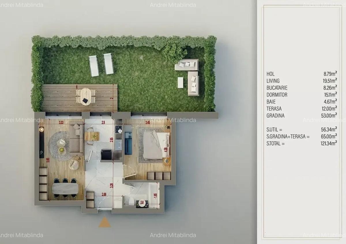 2 Camere cu Gradina | Piscina | Pista Alergat | Izolatie Fonica - 11