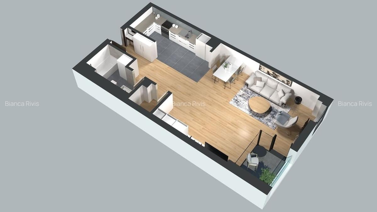 Studio cu suprafata utila generoasa, Ansamblul Fabrik - Comision 0% - 9