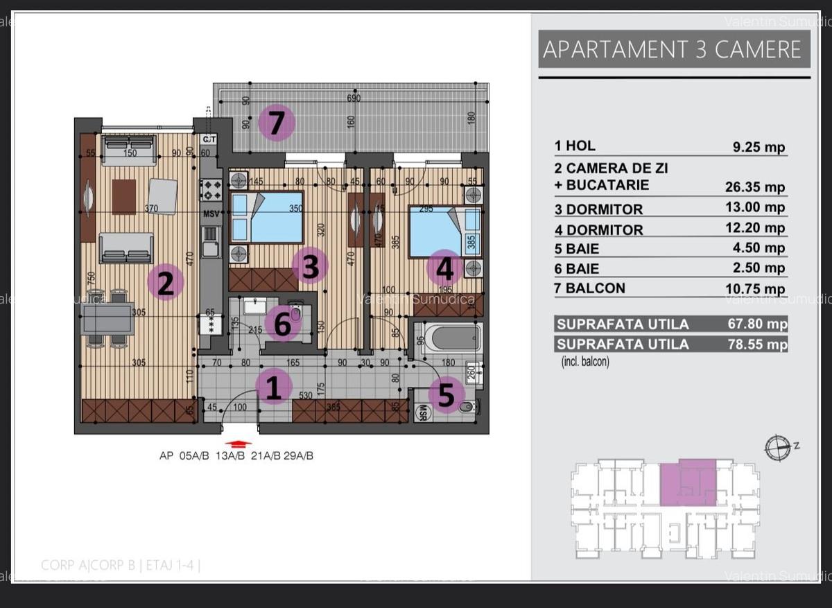Apartament 3 camere 2 bai - Gata de mutare - - 15