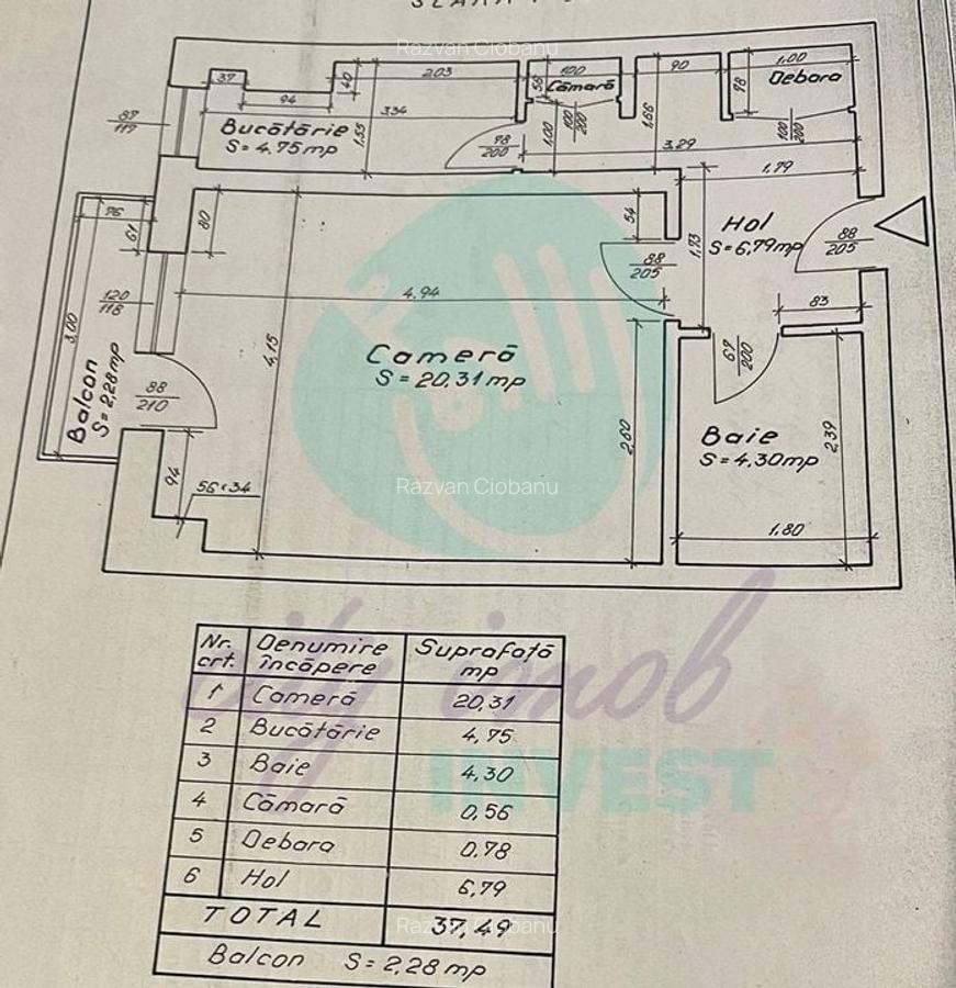 Garsonieră ultracentrală – Bulevardul Unirii – Piața Alba Iulia | Etaj 1 | 40 mp - 7