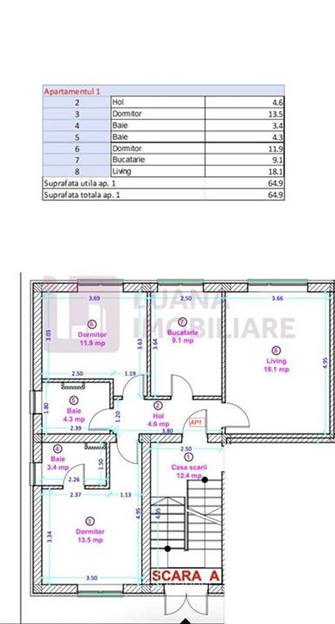 Apartament 3 camere | Selimbar - Lidl | NOU | gradina 34 mp | intabulat | C2 - 8